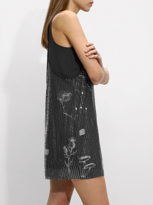 Sequin printed dress