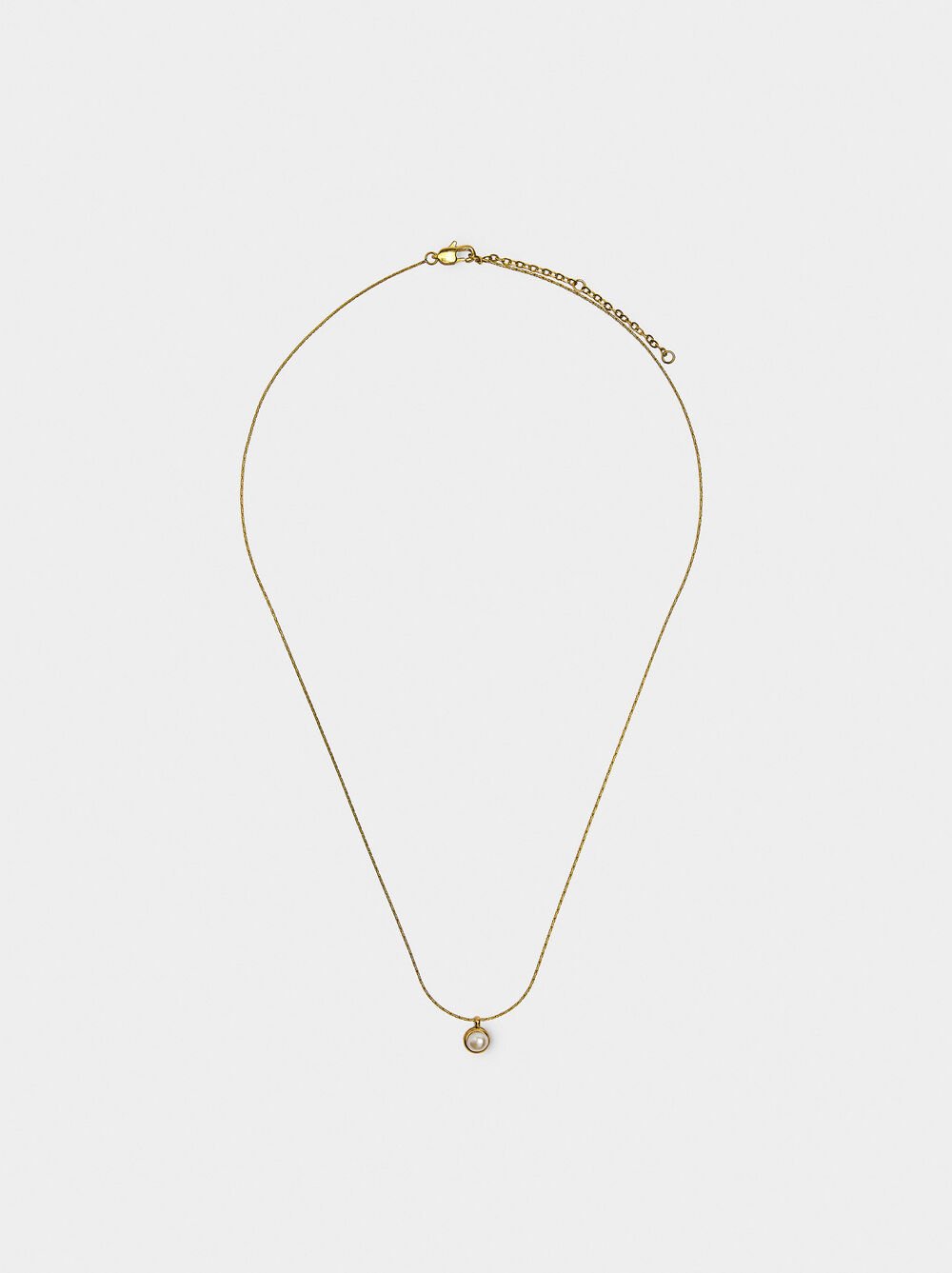 Long necklace with freshwater pearl - stainless steel