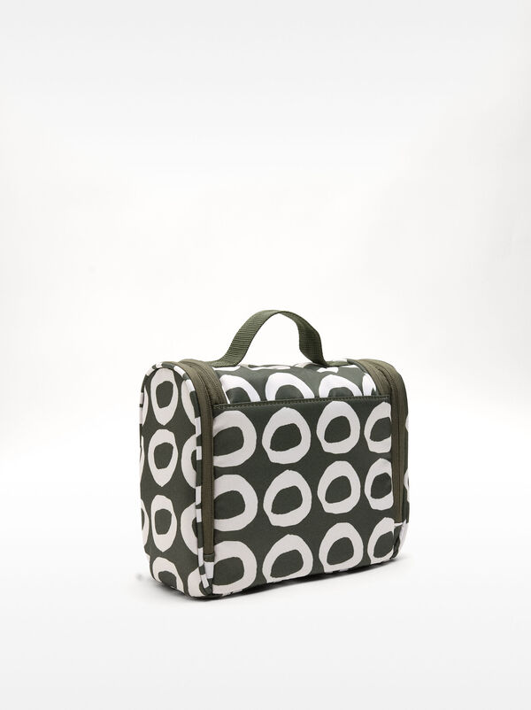 Printed nylon toiletry bag