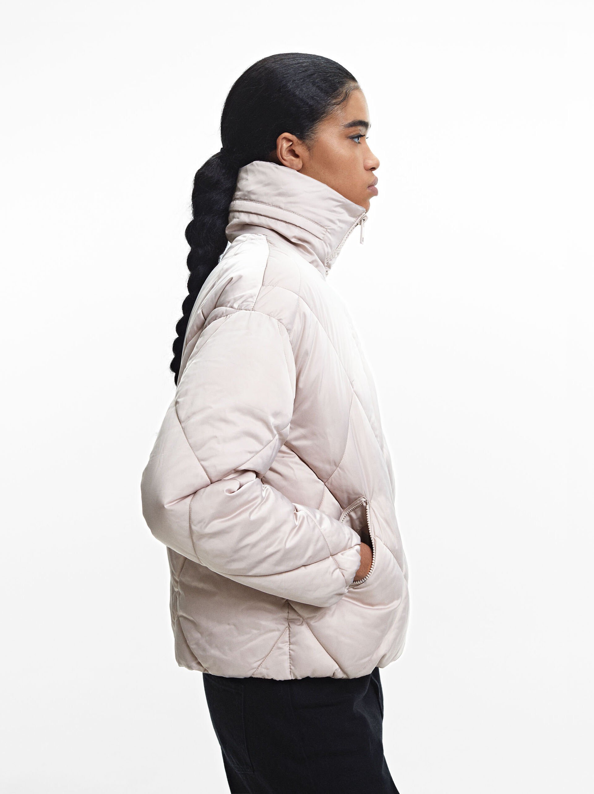 Padded Jacket With High Neck image number 4.0