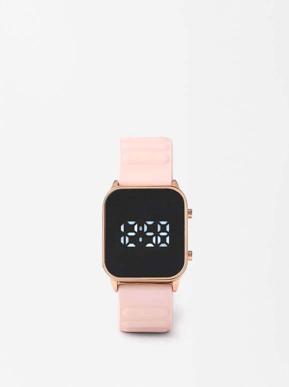 Personalized Digital Watch, Pink, hi-res