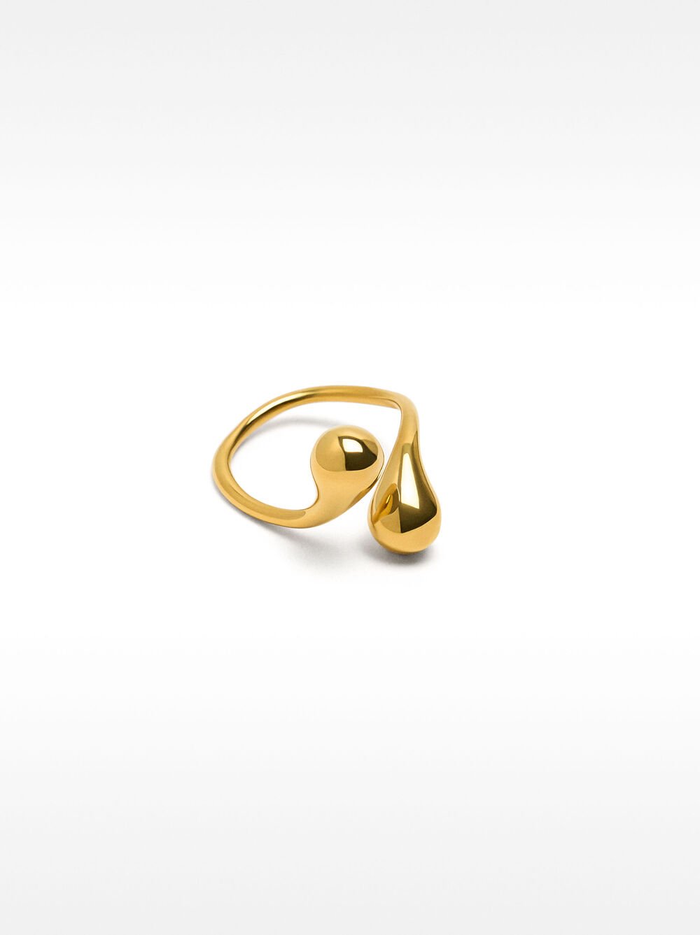 Anillo cruzado con gotas - acero inoxidable