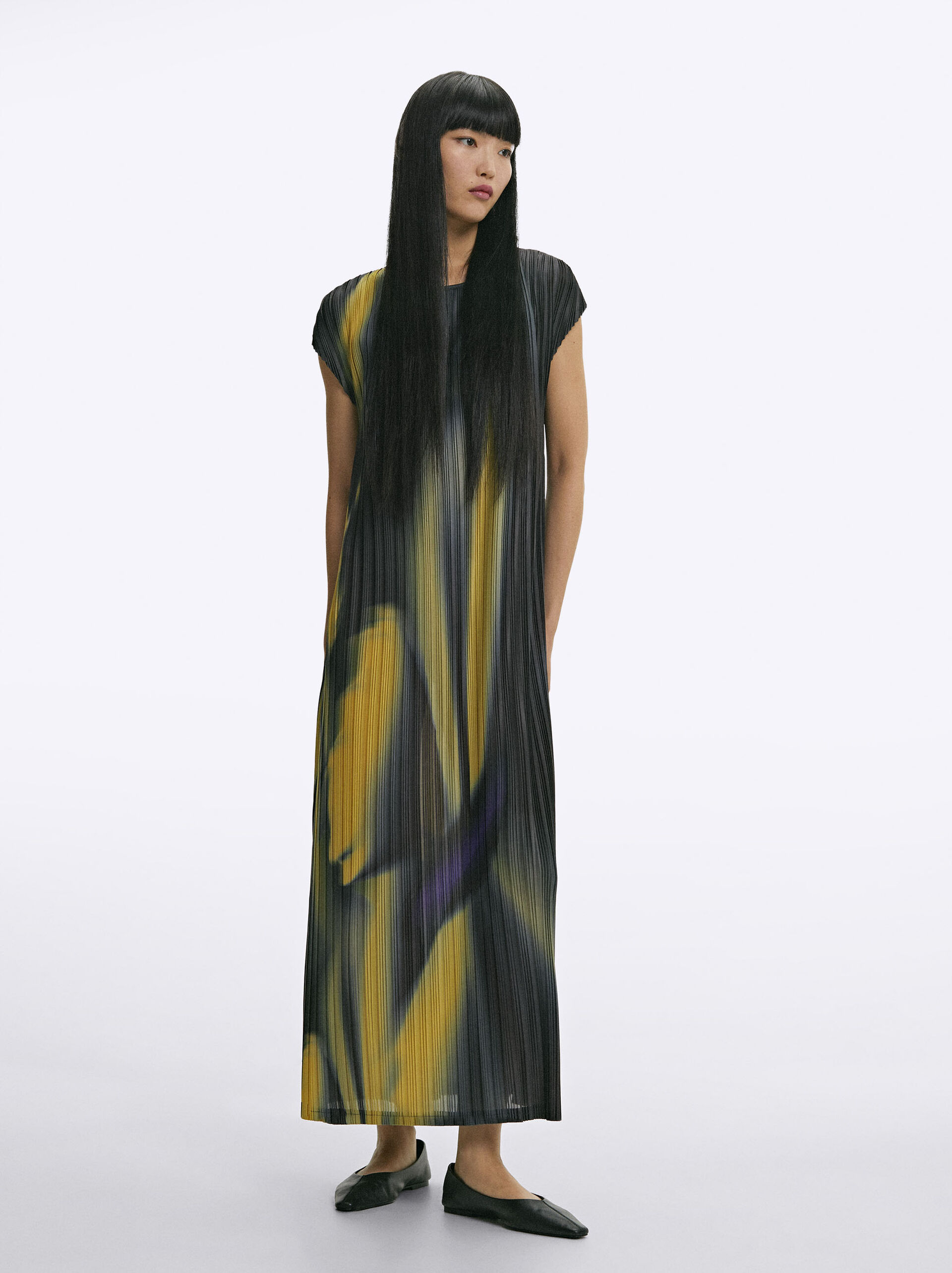Textured Printed Dress image number 0.0