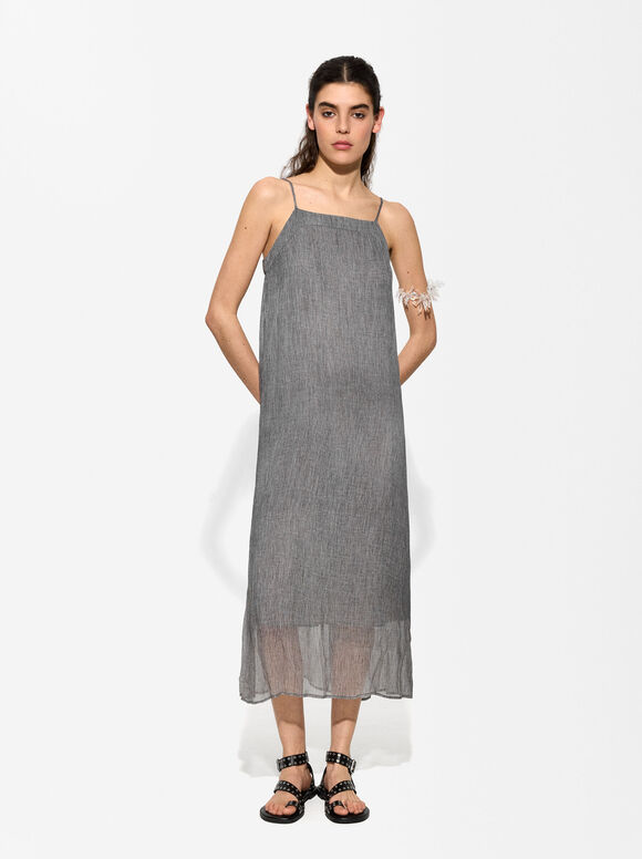 Light Strappy Dress, Grey, hi-res