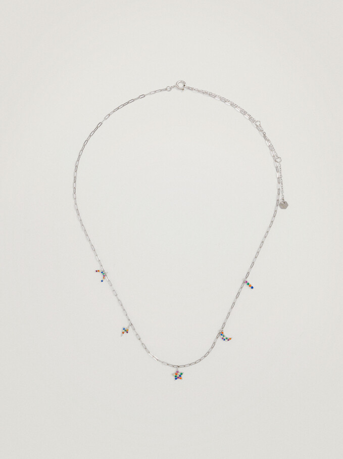 Silver 925 Necklace With Charms, Multicolor, hi-res