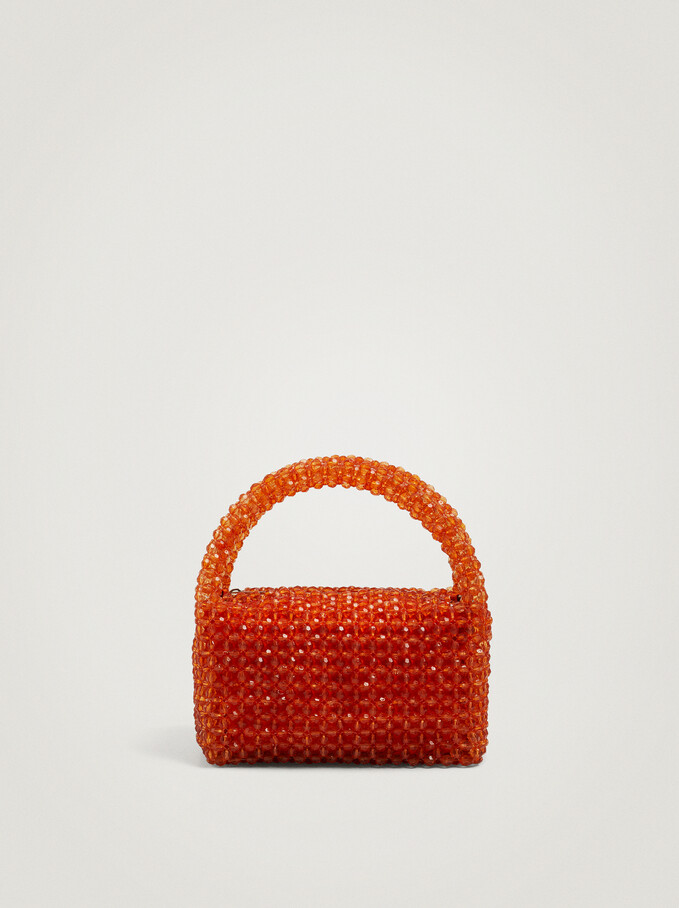 Bolso De Fiesta Con Abalorios Naranja Mujer