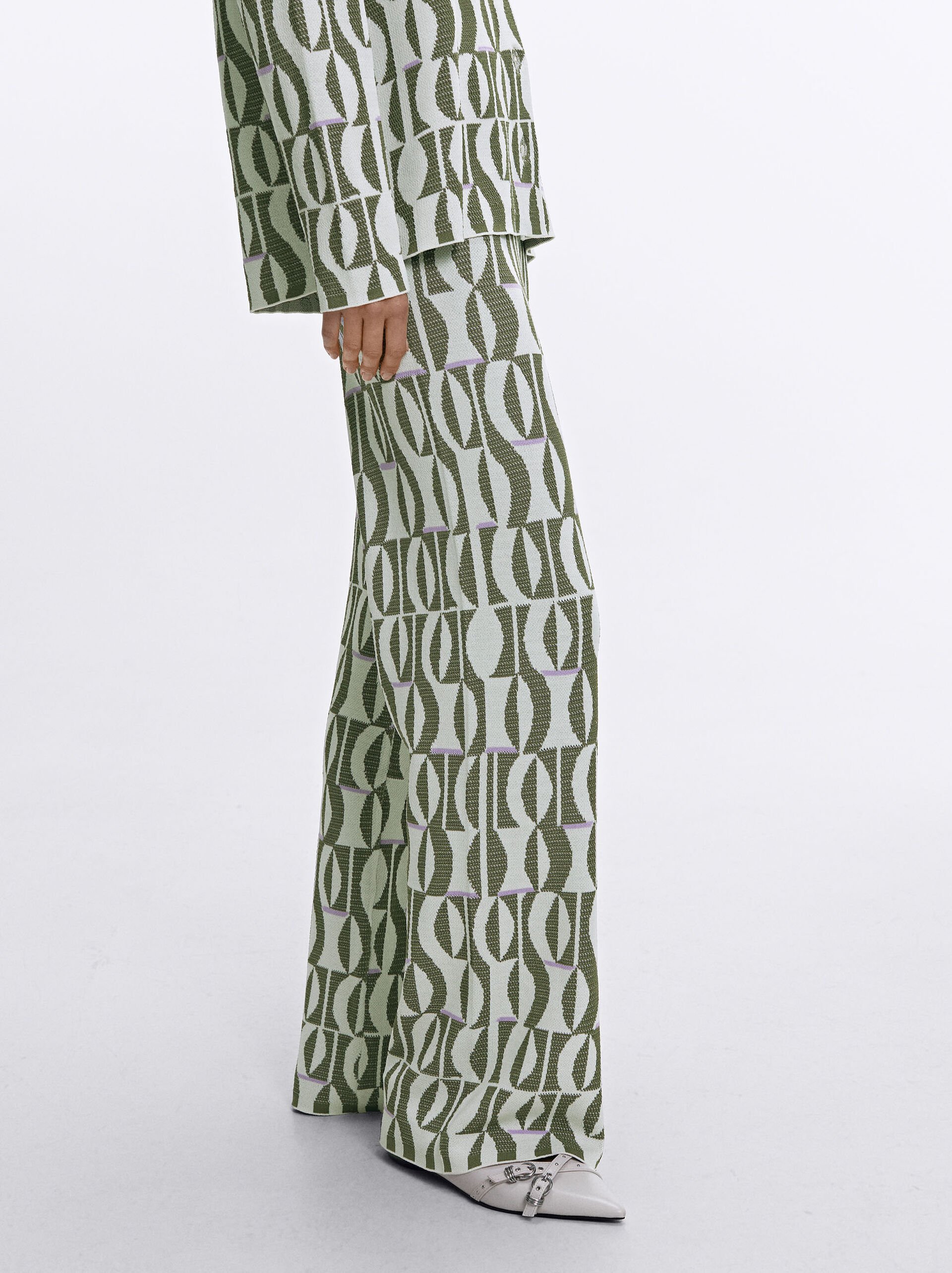 Jacquard Knit Trousers image number 2.0