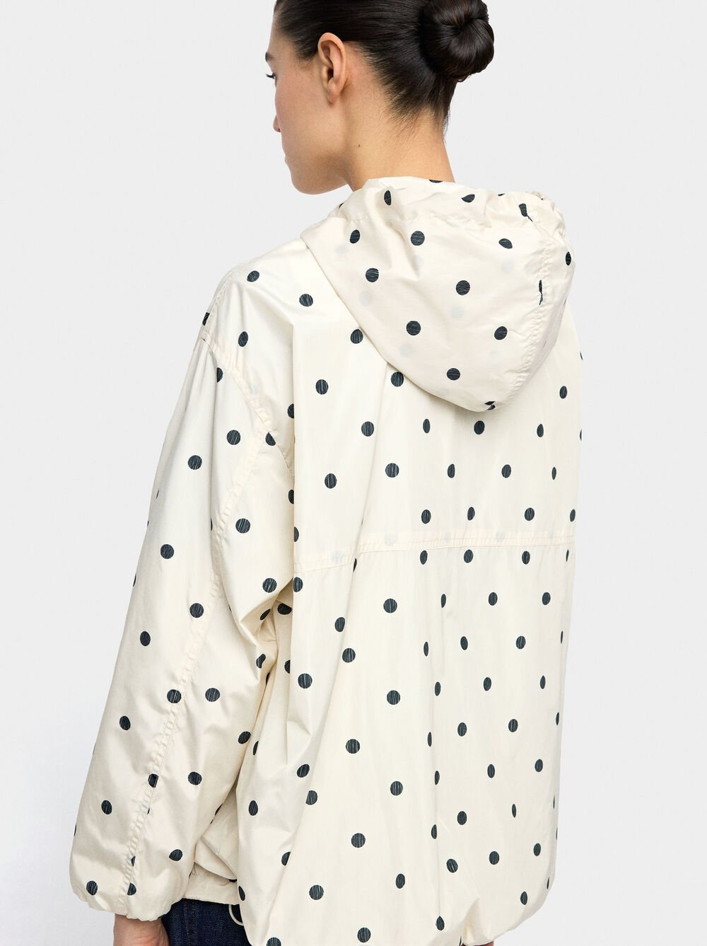 Parka à pois avec capuche