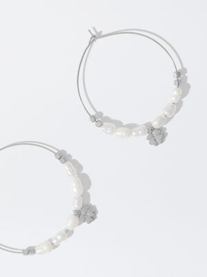 Hoop Earrings With Freshwater Pearls image number 1.0