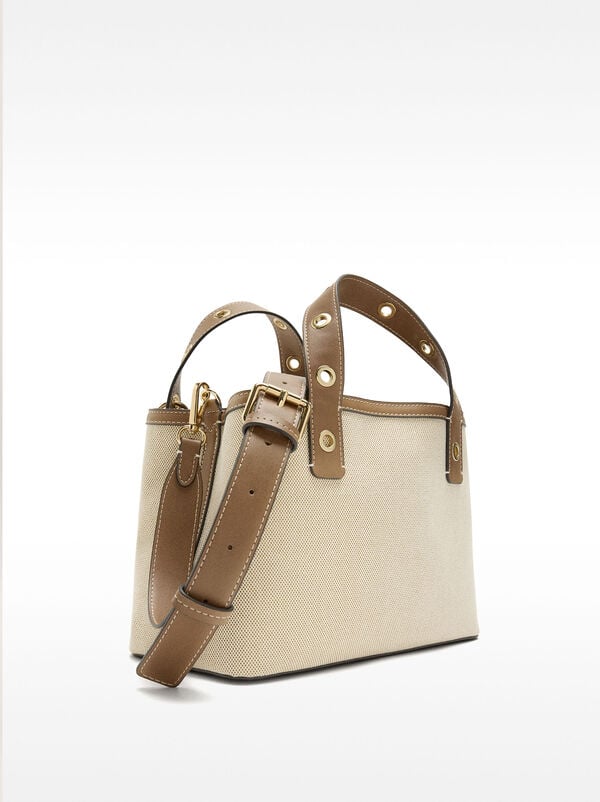 Fabric tote bag with pendant