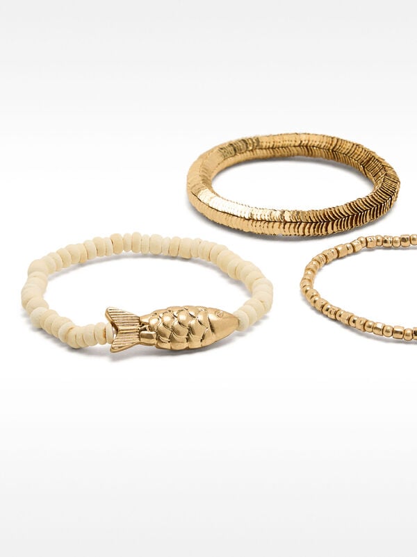 Elastic bracelet set with fish