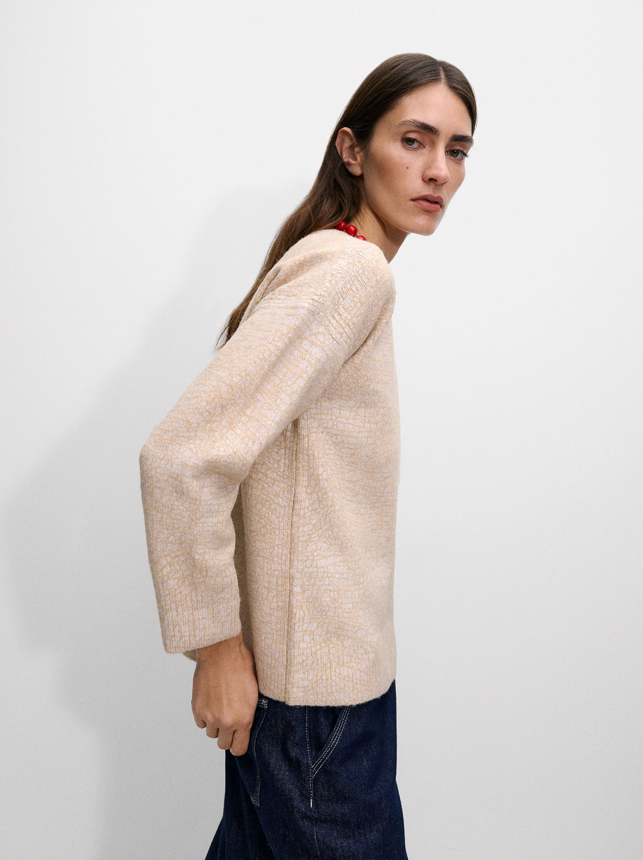 Sweater with crackle print image number 2.0