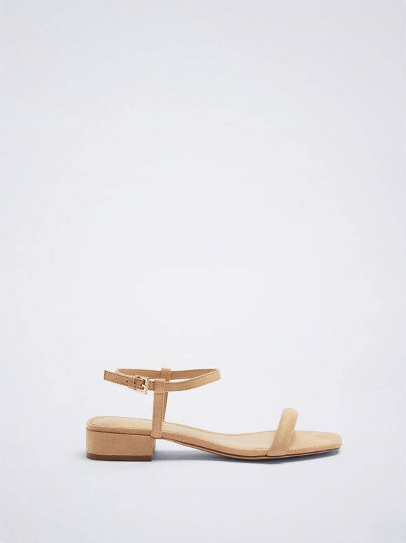 Flat Strappy Sandals, Beige, hi-res