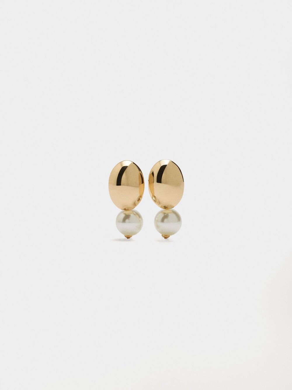 Boucles d'oreilles ovales avec perle