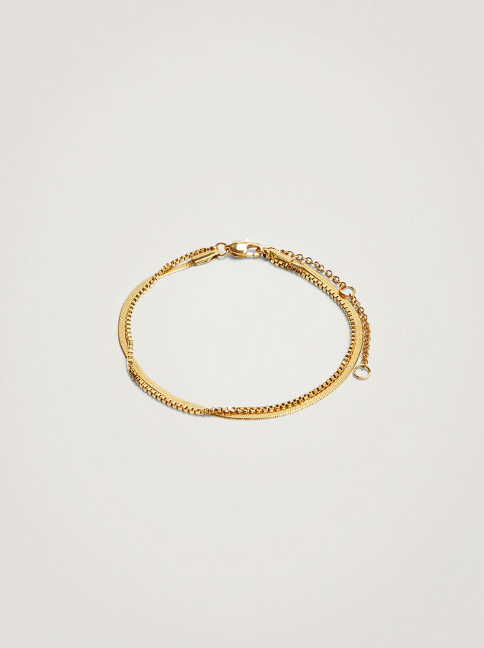 Steel Golden Bracelet, Golden, hi-res