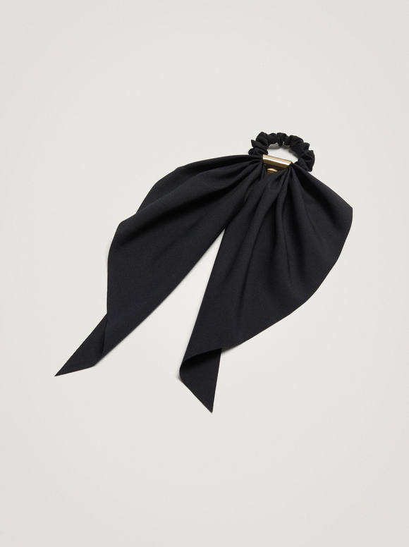 Scrunchie With A Bow, Black, hi-res