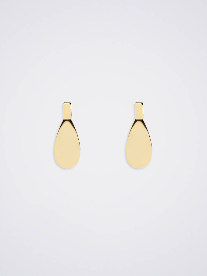 Golden Stainless Steel Earrings, Golden, hi-res