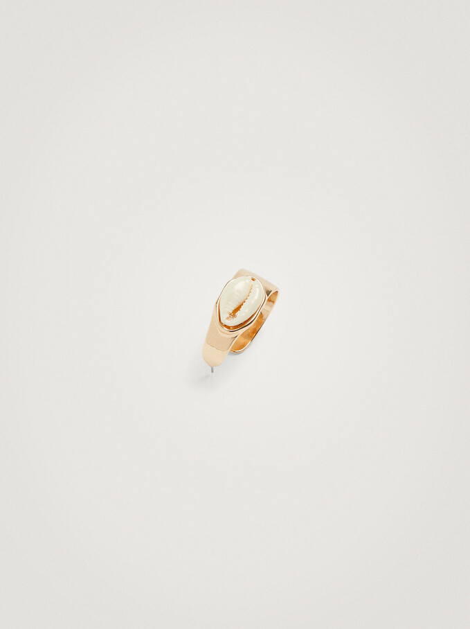Hoop Earrings With Shell, Golden, hi-res
