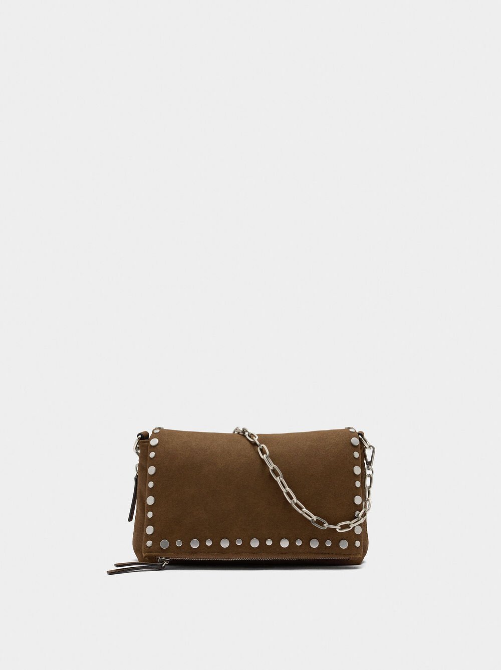 Bolso de hombro efecto piel con tachuelas