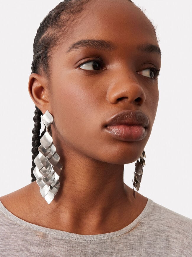 Long Silver Earrings image number 0.0