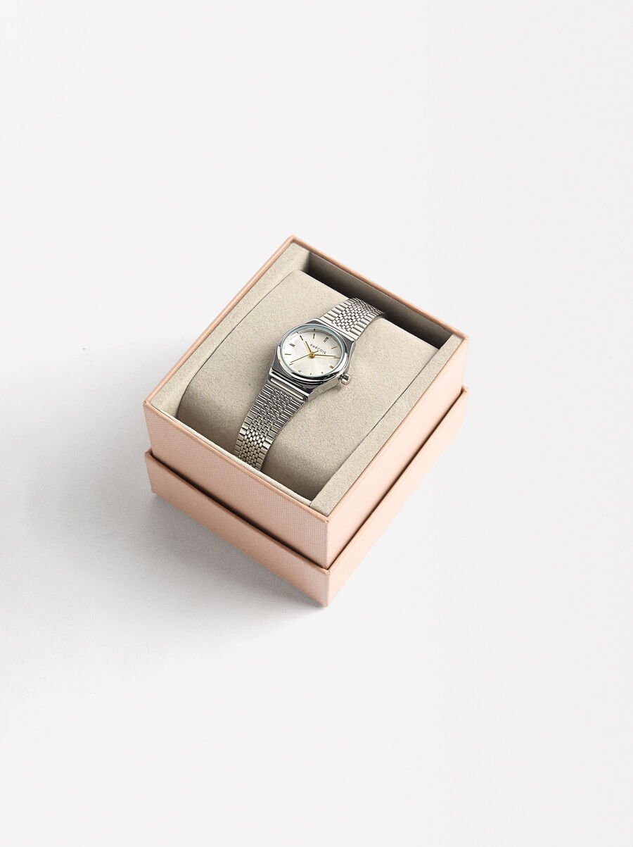 Watch with stainless steel wristband