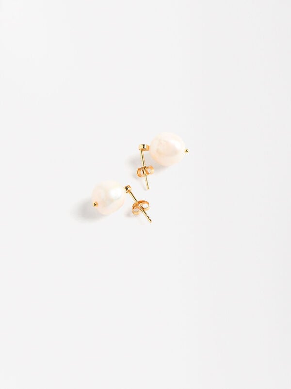 Earrings with zirconias and freshwater pearls - 925 sterling silver