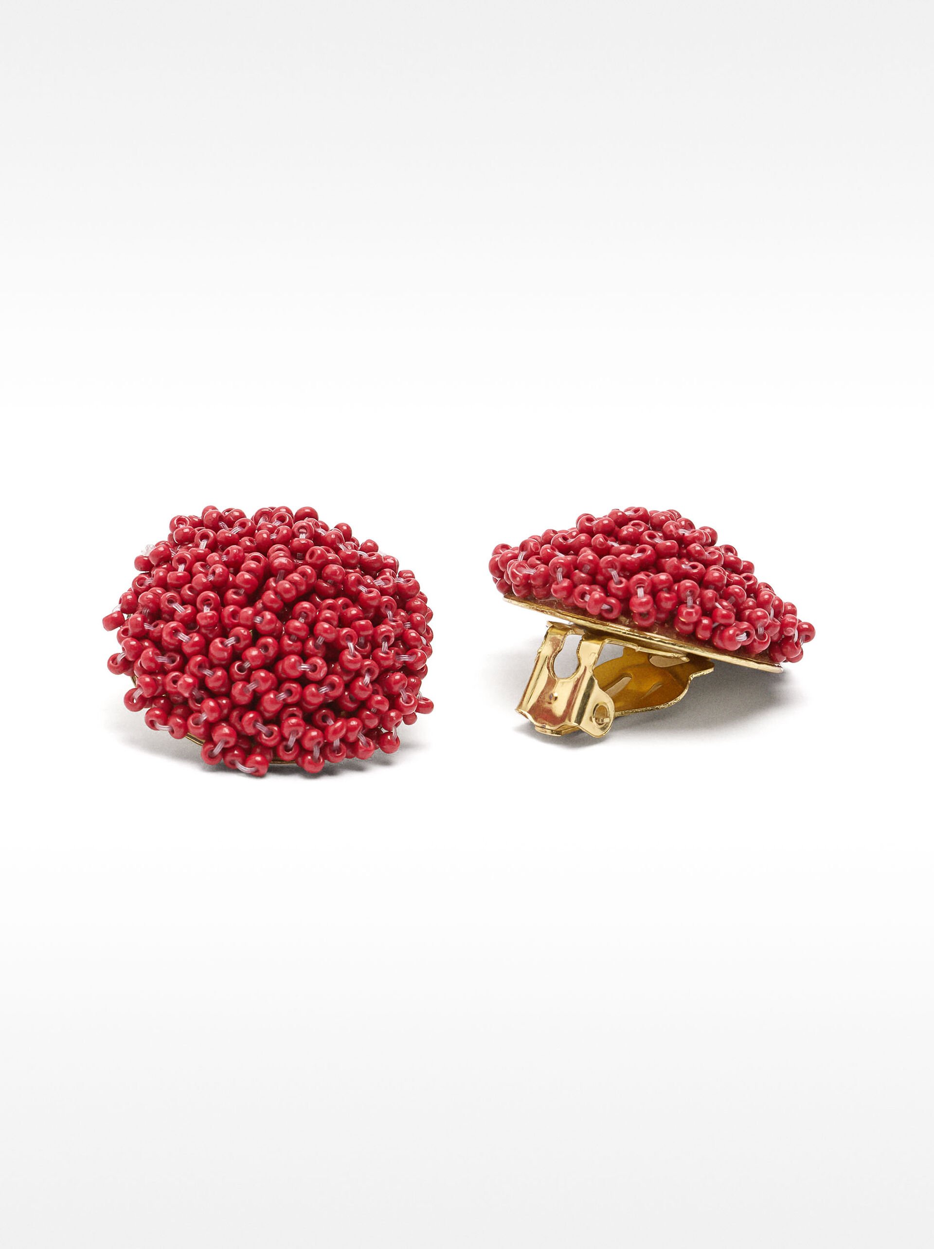 Boucles d'oreilles rondes avec perles image number 2.0