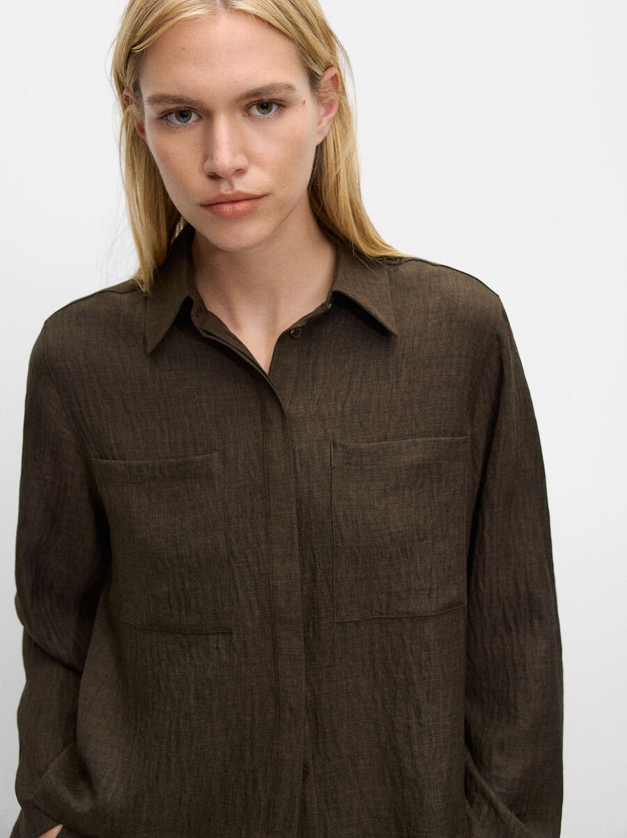 Flowy shirt with a crinkled effect