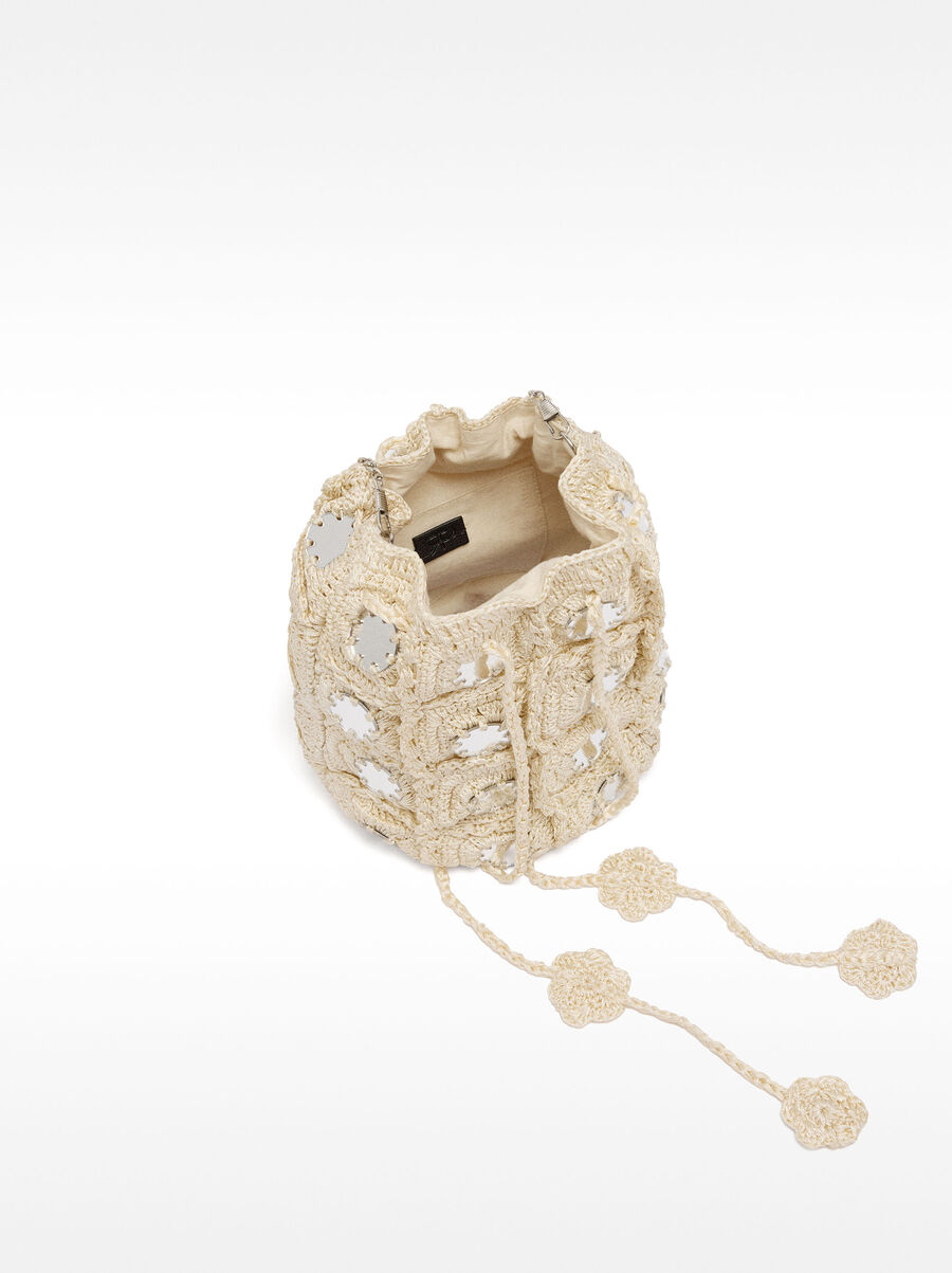 Mesh bucket bag with mirror details