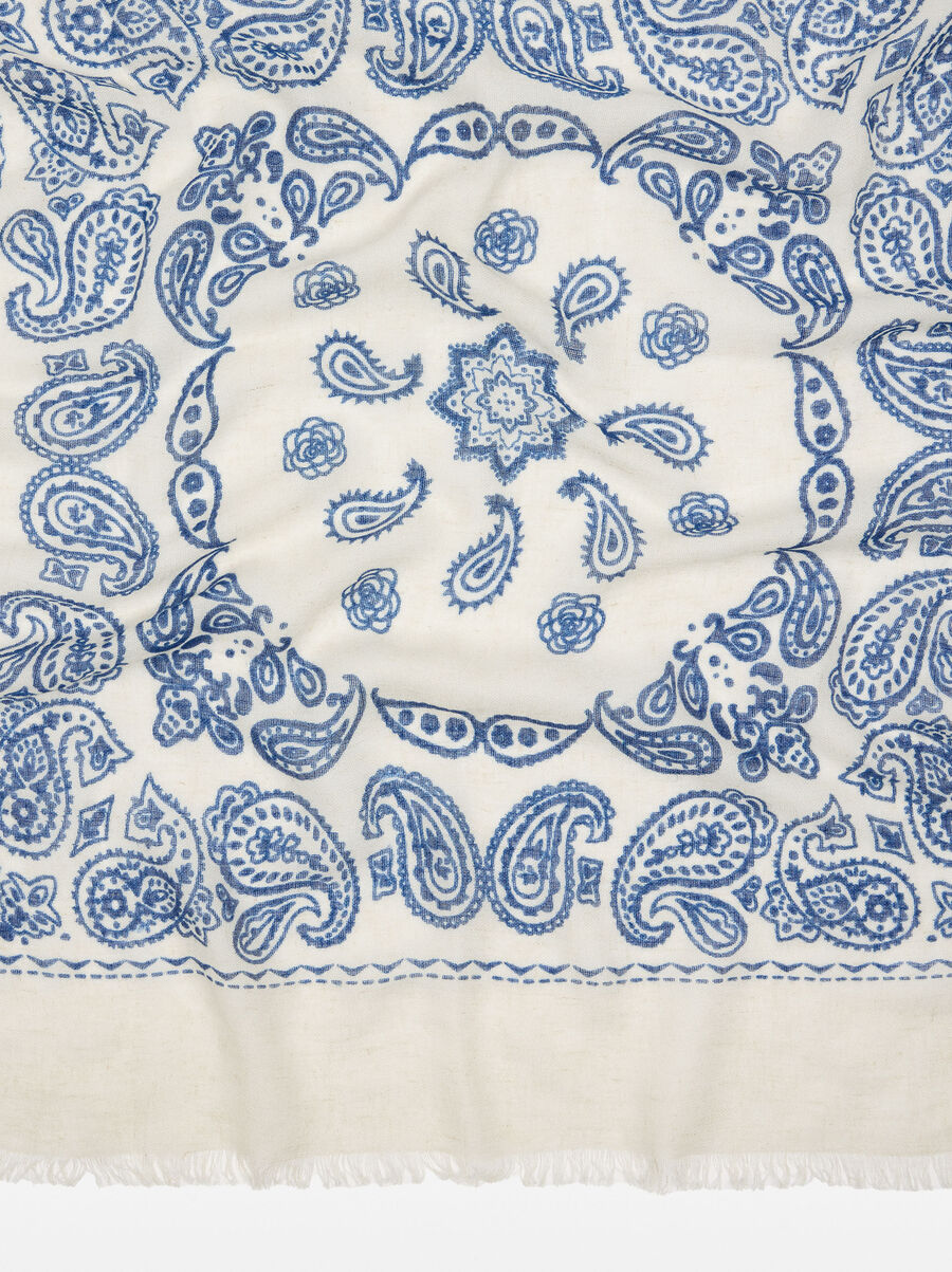 Printed linen scarf