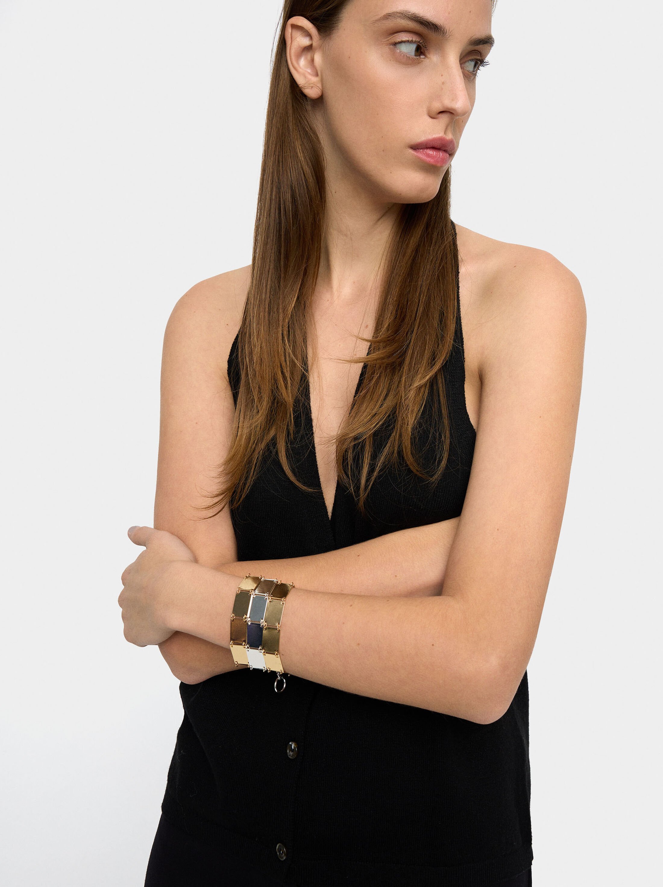 Bicolor bracelet with rectangles image number 1.0