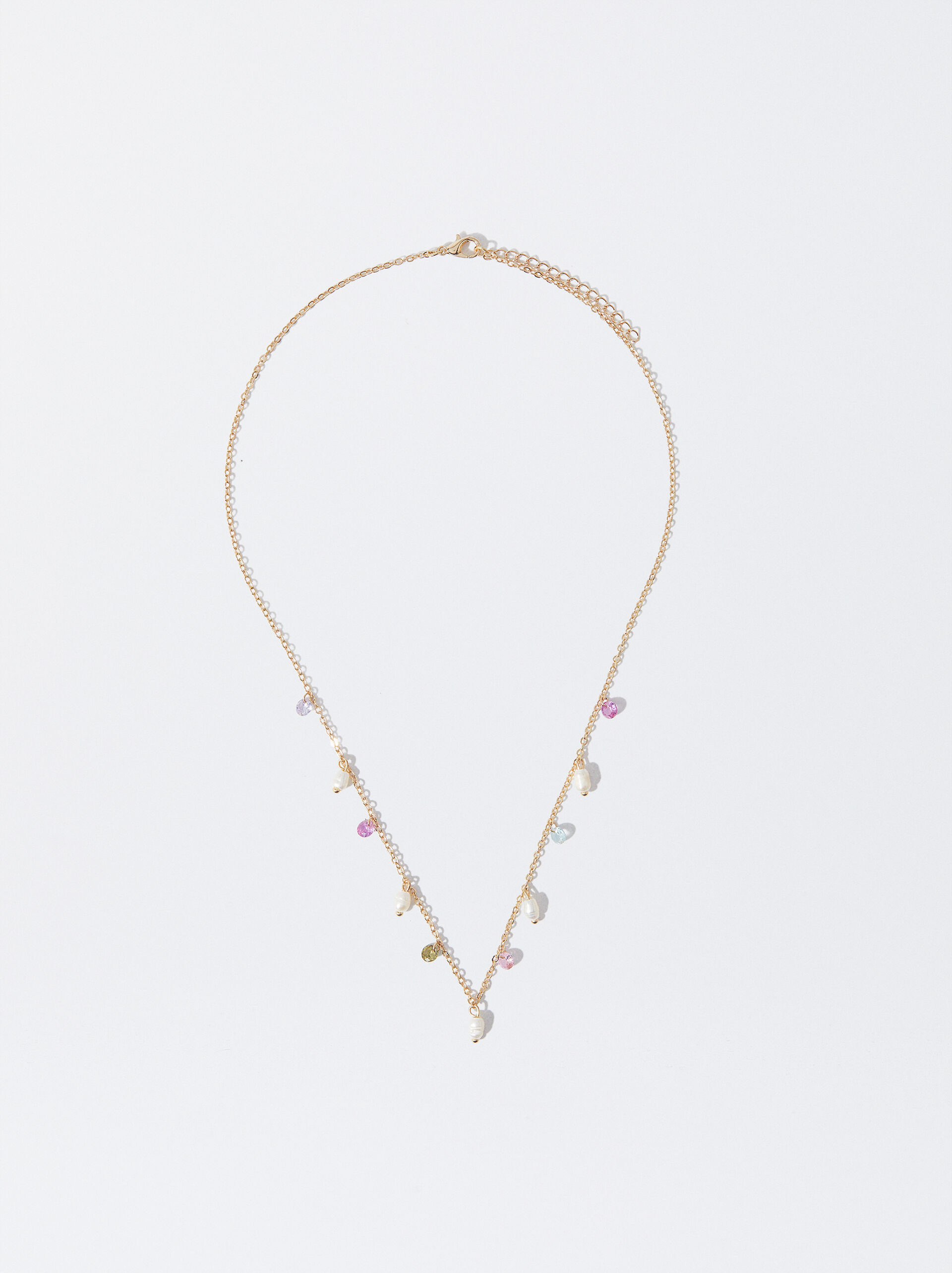 Necklace With Freshwater Pearls And Zirconia image number 1.0