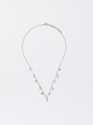 Necklace With Freshwater Pearls And Zirconia, Multicolor, hi-res