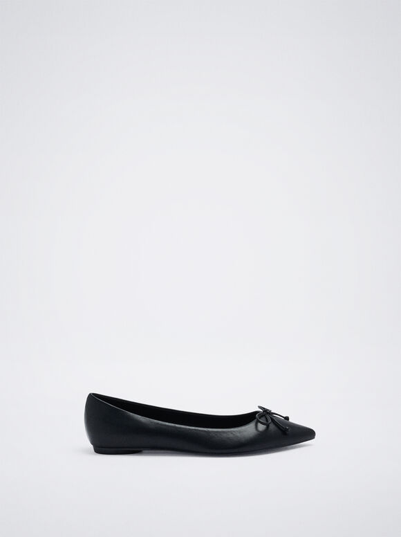 Pointy Ballerina With Bow, Black, hi-res