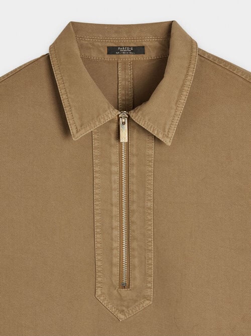 Camisa denim con cremallera