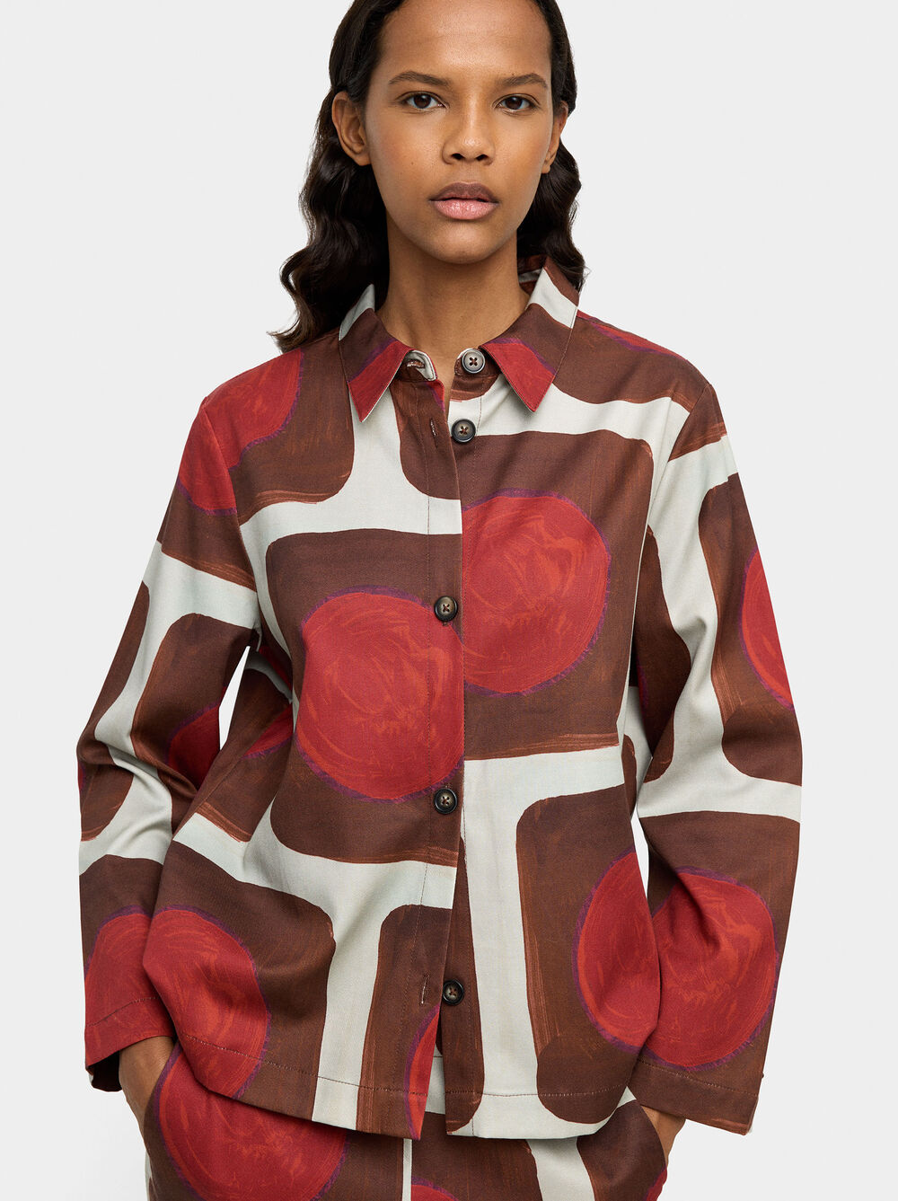 Camicia stampata in lyocell