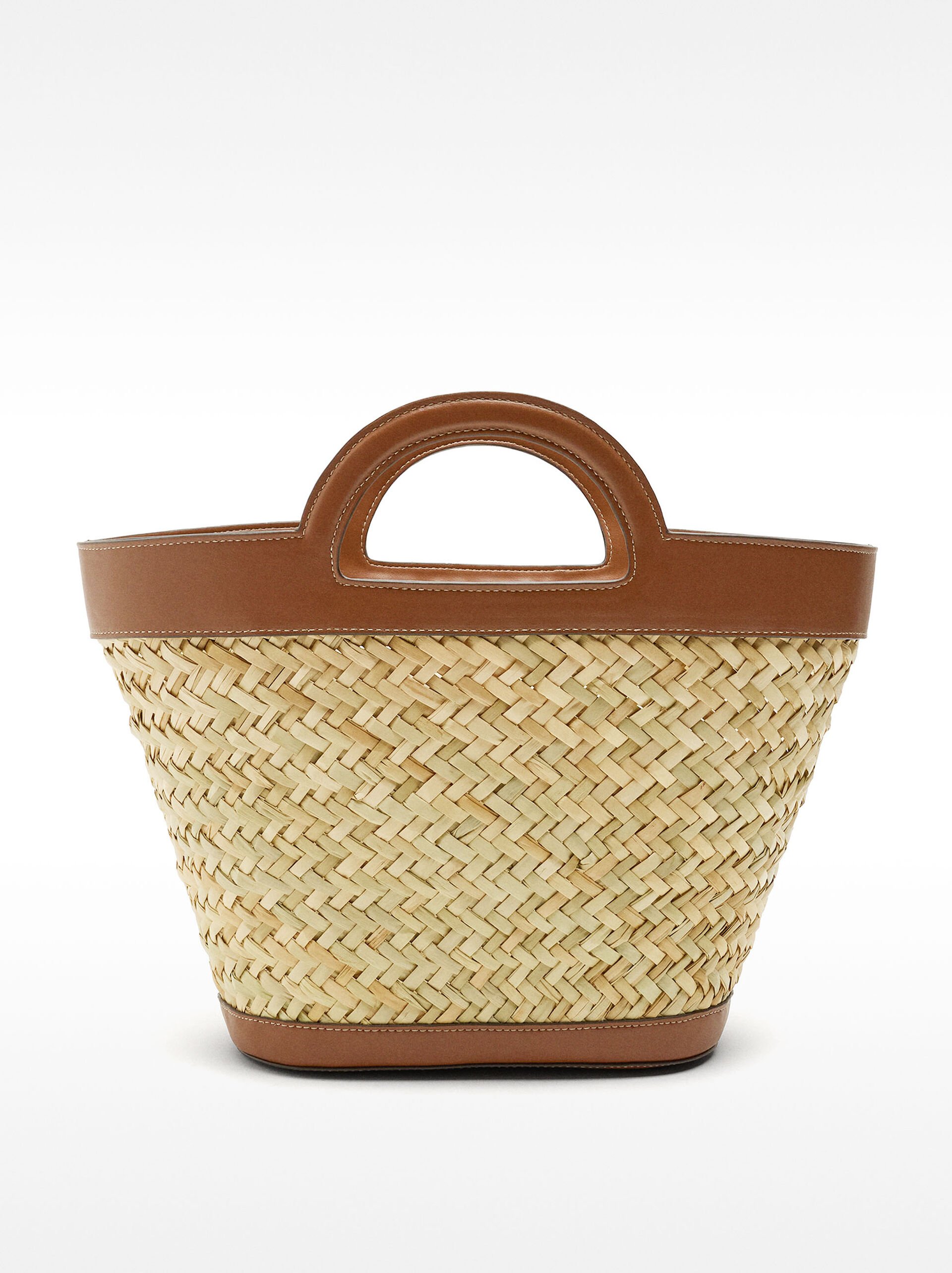 Borsa tote in paglia con tracolla M image number 0.0