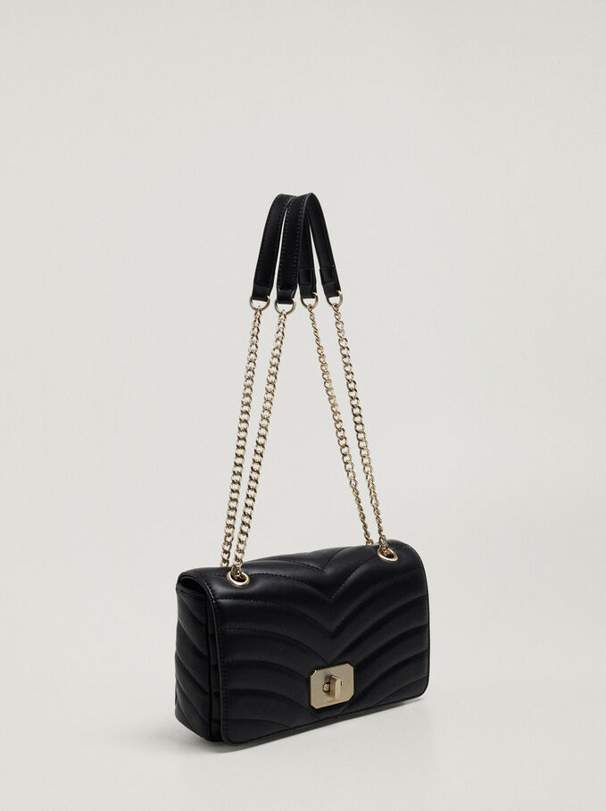 Crossbody Bag With Chain, Black, hi-res