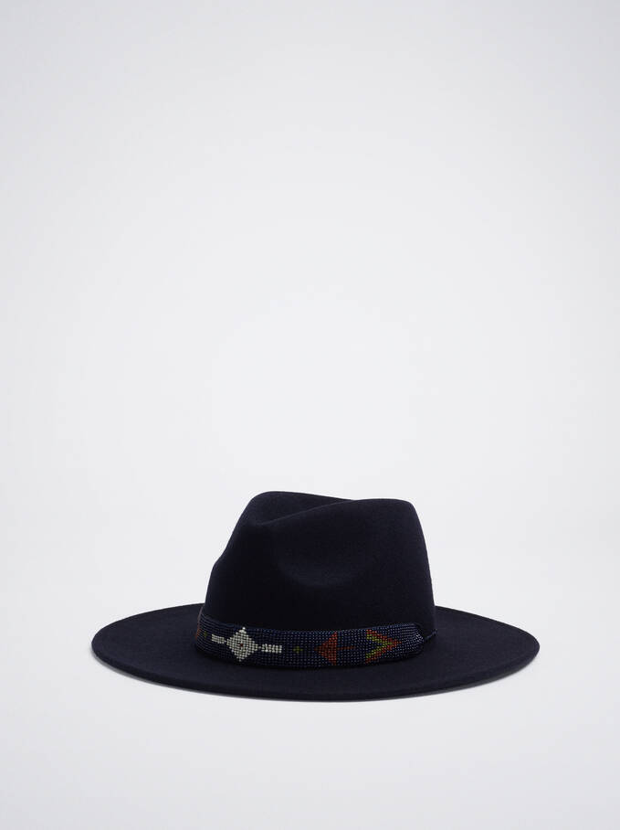 Woollen Hat, Navy, hi-res