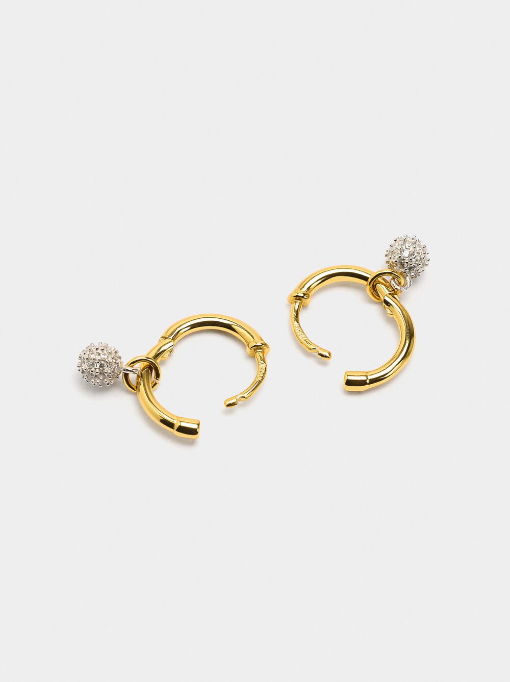 Hoops earrings with zircons - 925 sterling silver