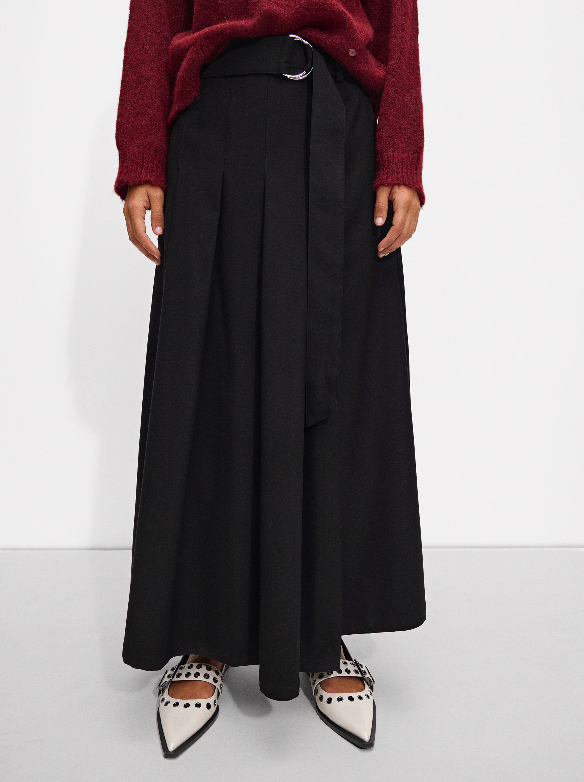 Pleated long skirts online outlet