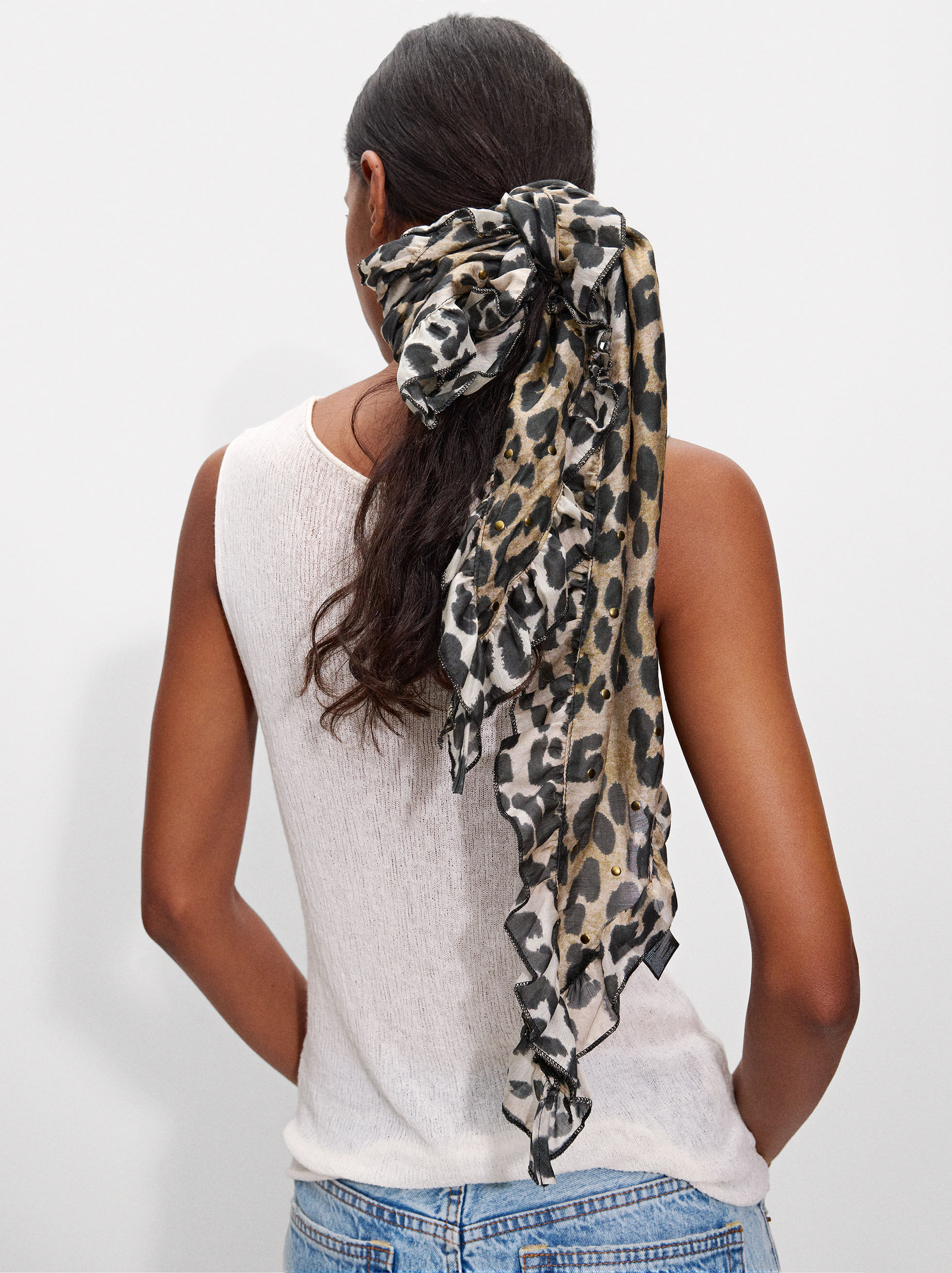 Animal print scarf new look top