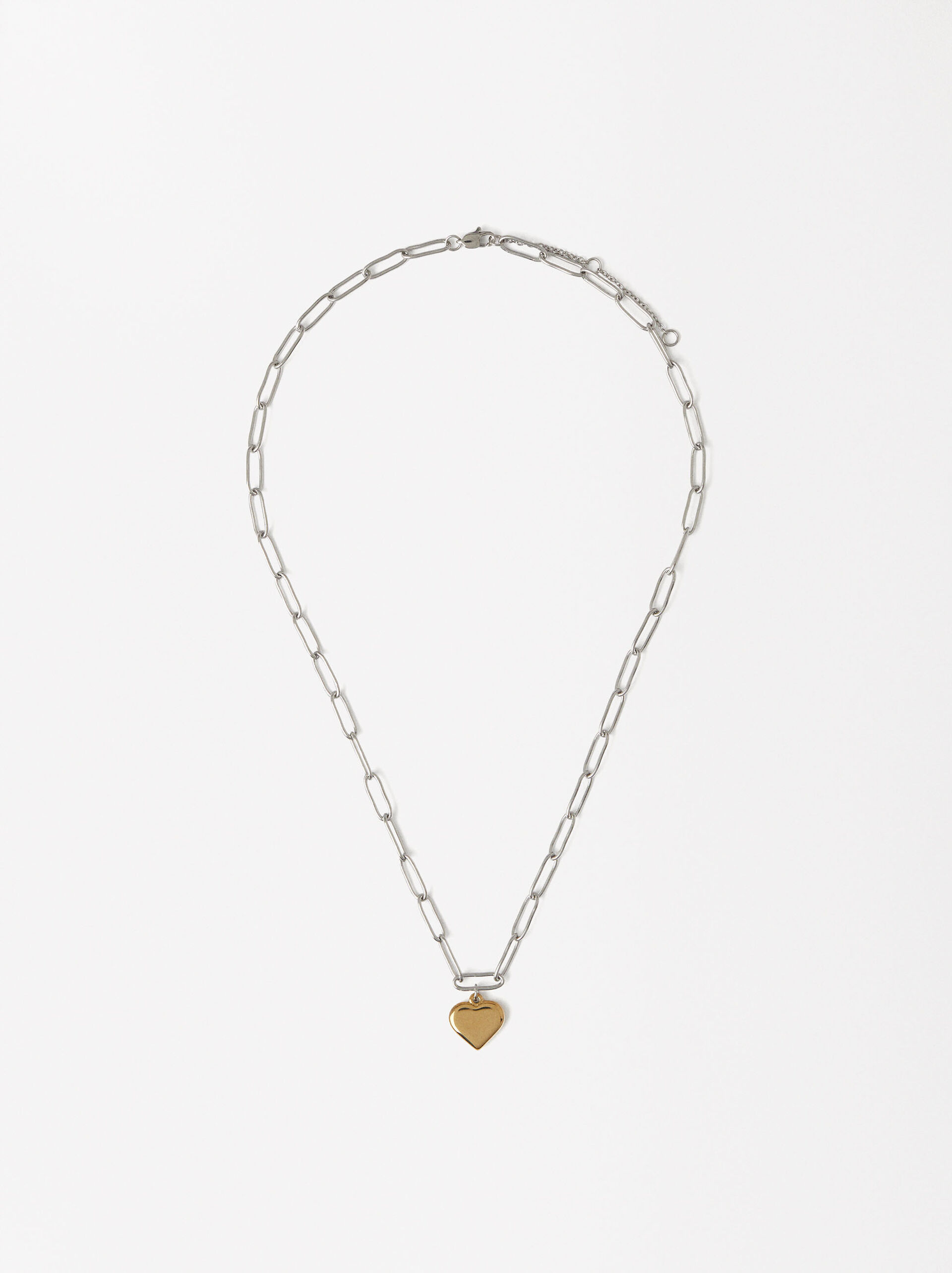 Heart Link Necklace - Stainless Steel image number 0.0