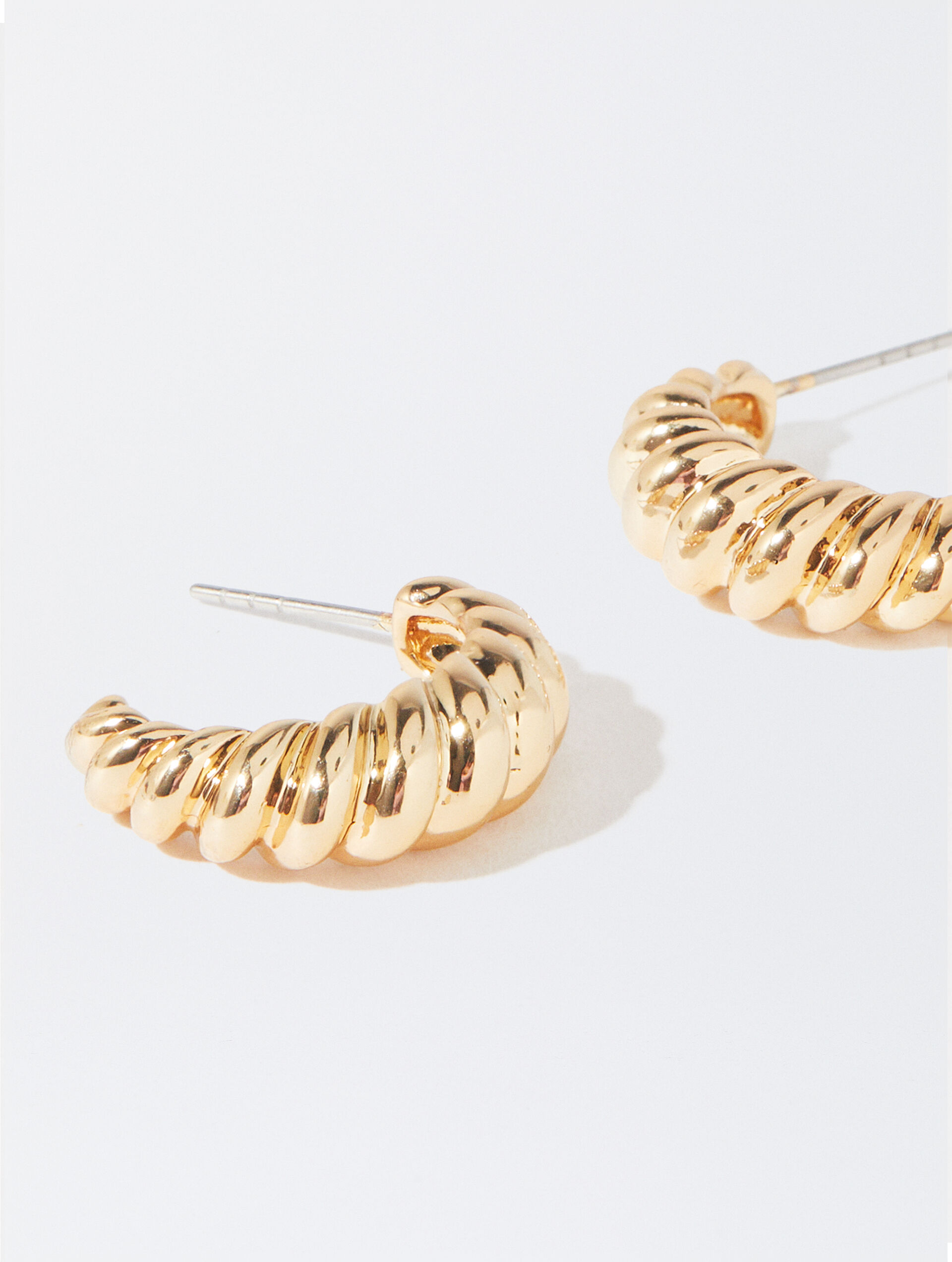 Golden Hoop Earrings  image number 1.0
