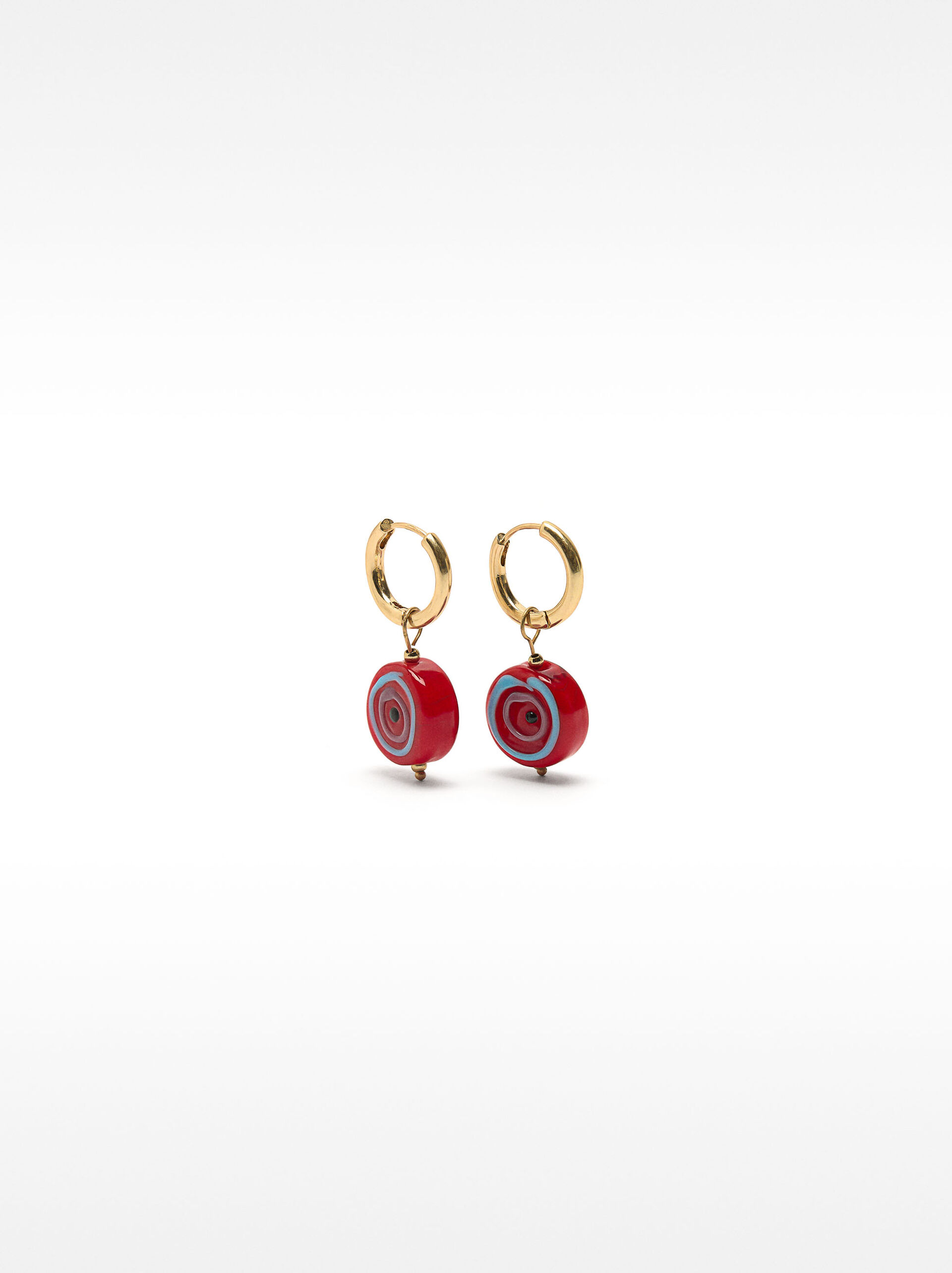 Dangling hoop earrings with circles image number 0.0