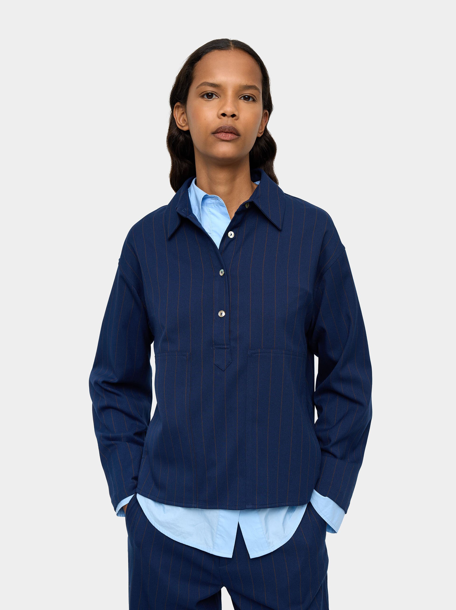 Shirt with pinstripe image number 0.0