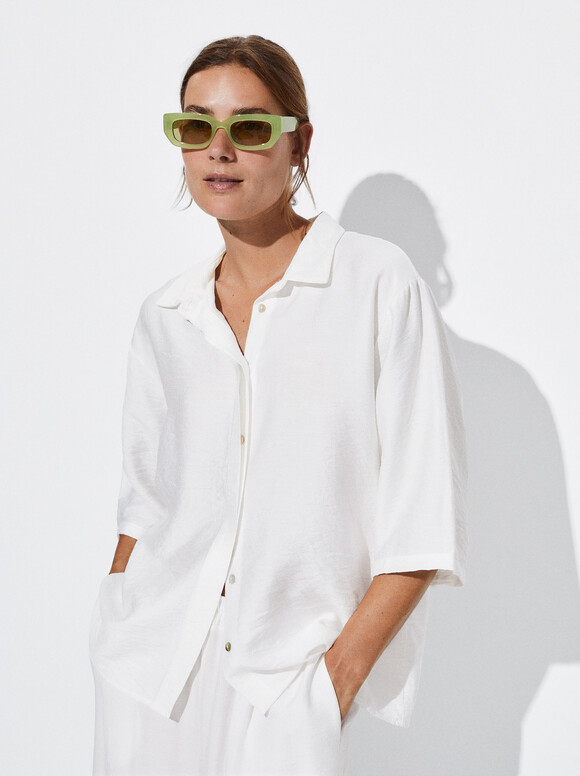 Short-Sleeved Shirt, White, hi-res