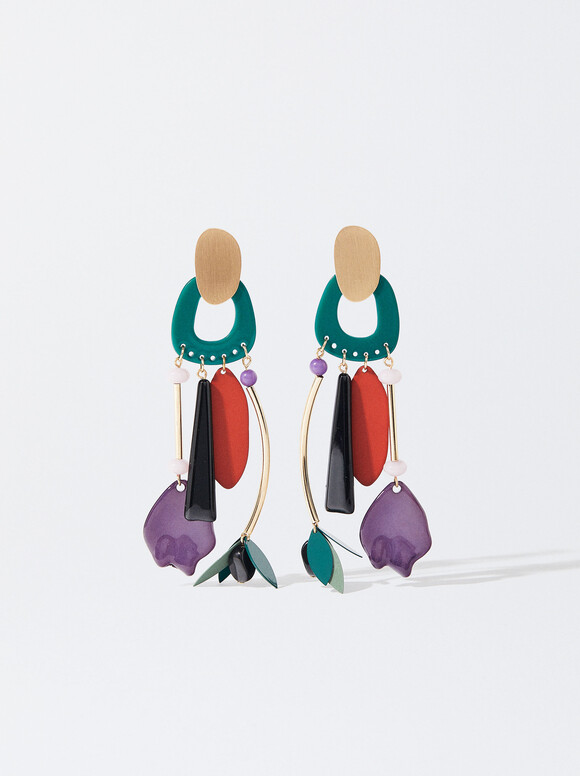 Online Exclusive - Boucles D'Oreilles Longues Multicolores, Multicolore, hi-res