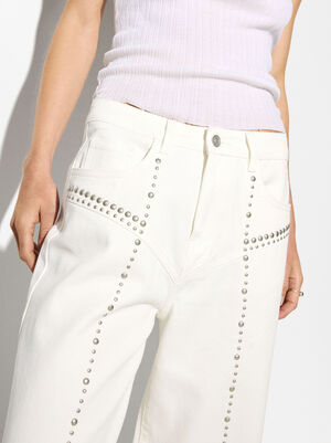 Cotton Pants With Studs image number 4.0