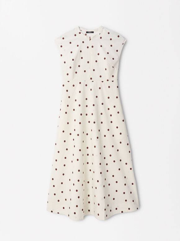 Polka Dot 100% Cotton Dress, Multicolor, hi-res